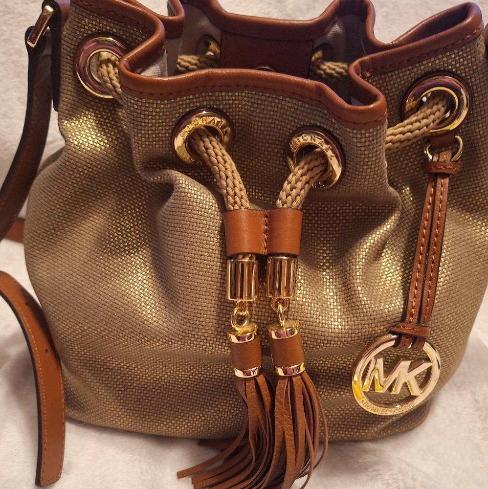Michael Kors Gold and Tan Women's Bag